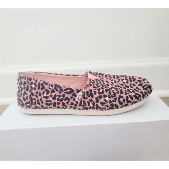 Toms Alpargata Pink Leopard Print Barbie Slip On Canvas Lisa Frank Shoes 6.5 - Picture 5 of 10